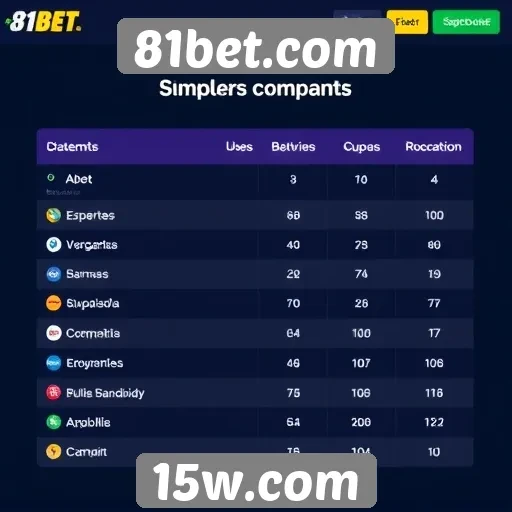 Comparação entre 81bet.com e concorrentes no mercado